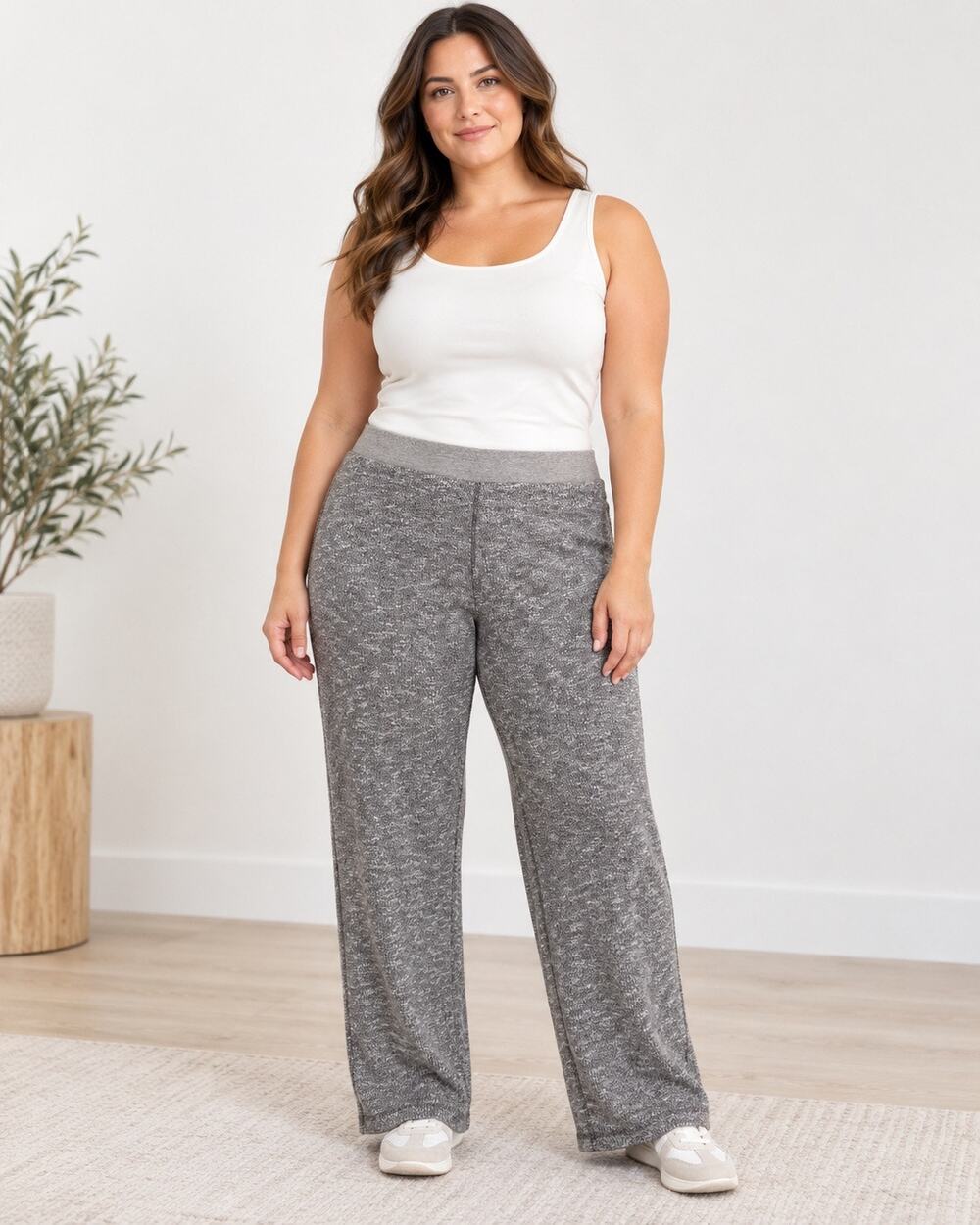 Soma Heather Taupe Gray Brown Wide Leg Lounge Pants Size Large